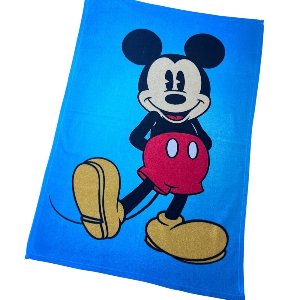 Disney Mickey Mouse Blue fleece throw Large Classic Graphic Soft - Picture 1 of 4